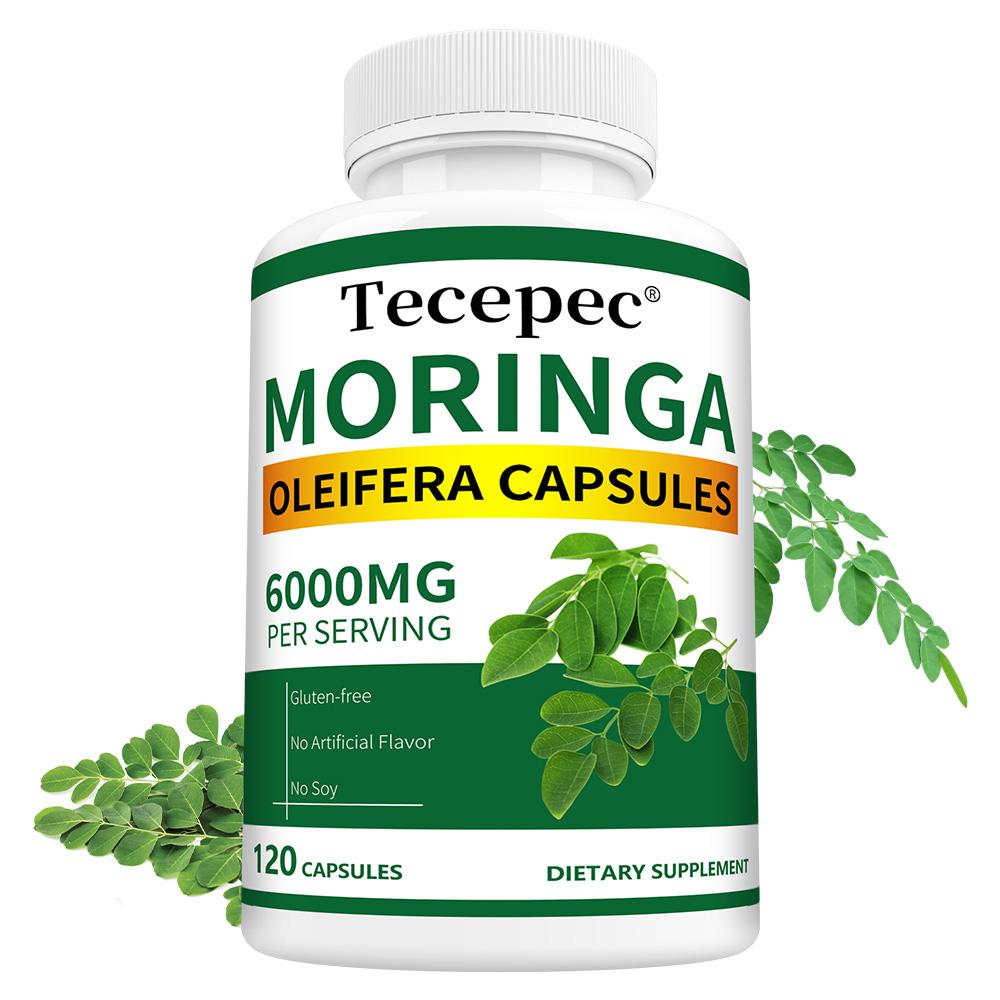 Moringa Oleifera Capsules 6000mg Per Serving, Leaf Extract Herbal Dietary Supplement, 120 Capsules