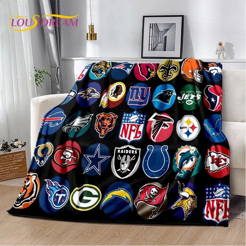 3D American Football Rugby Team Soft Flannel Blanket for Beds Bedroom Sofa Picnic,Throw Blanket for Cover Outdoors Leisure Gift