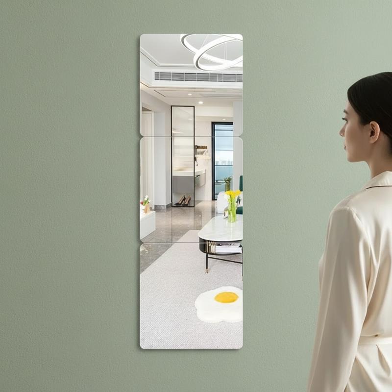 Square Mirror Acrylic Wall Sticker 1PC for Home DIY Creative Self-adhesive