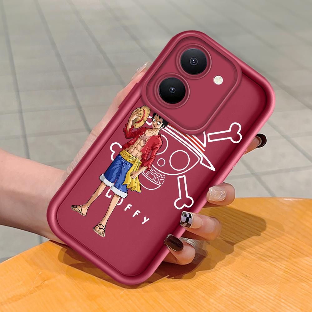 

Мягкий силиконовый квадратный чехол с рисунком лестницы для телефона, полное покрытие, противоударный защитный резиновый чехол для камеры для Vivo Vivo Y03T темно-красного