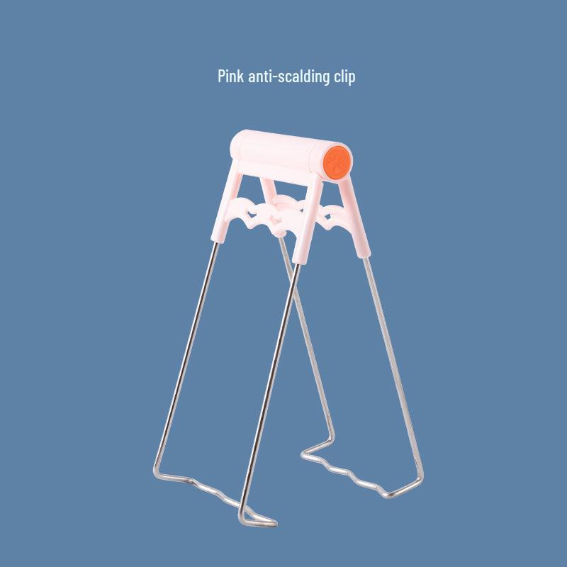 Stainless Steel Anti-scalding Gripper Set: Non-slip Tray Holder & Bowl Clip