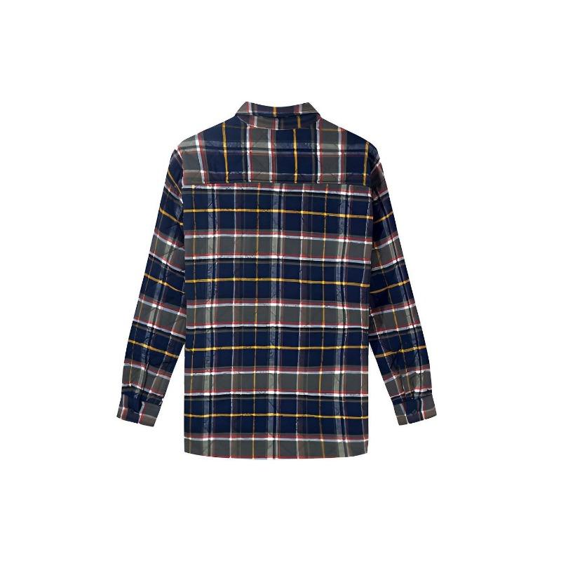 Levis Color Block Plaid Cotton Long Sleeve Shirt Men Shirts Green A0682-0000