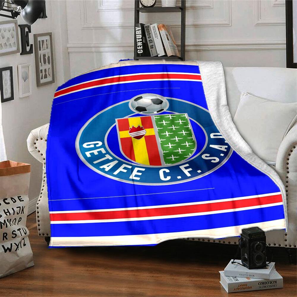 Getafe CF Print Flannel Blanket High Quality Warm Comfortable Cover for All Seasons Perfect for Gifts Home Decor