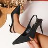 Fashion Size 43 Thin High Heel Sandals for Women Leopard Print Cover Toe Rhinestone Buckle Back Strap Stiletto Banquet Shoe Roman Sandal