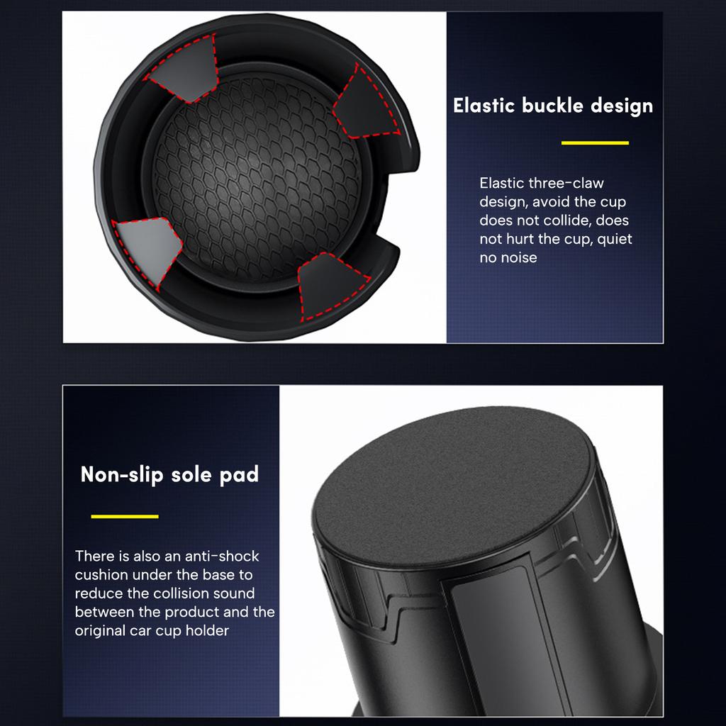 Car Cup Holder Expander Large Bottles Up To 4.1 Inches Wide with Non-slip Insert Cup Holder Extender Adapter