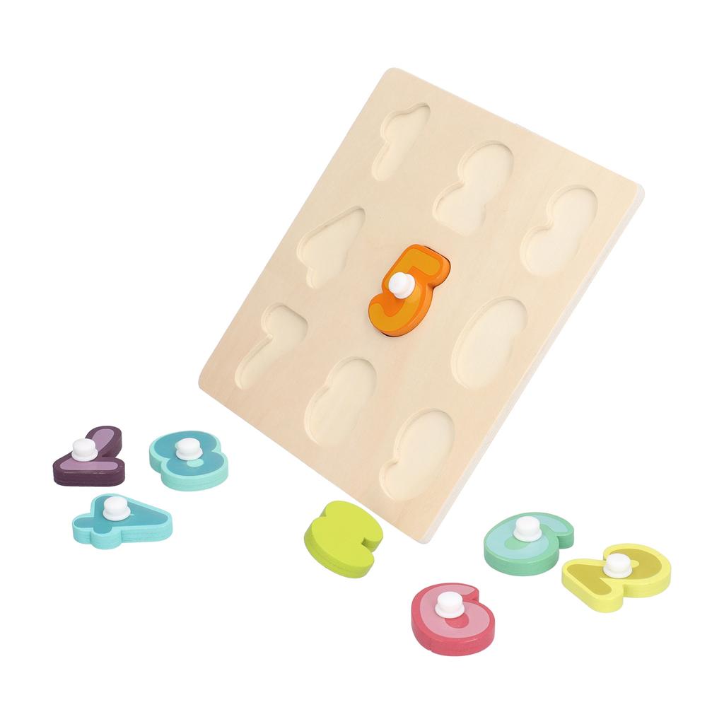 Wooden Peg Puzzles Toys Toddler Educational Knob Learning Puzzle Board Toys for KidsNumber