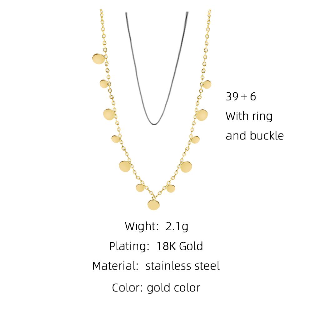 YACHAN Collana a Catena Dorata in Acciaio Inossidabile 316L per Donna Piccola Geometrica Rotonda Multiple Pendenti Collane Corte Gioielli