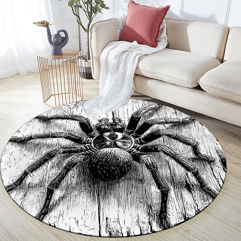 Spider pattern round rug,Carpet Rug for Living Room Bedroom Playroom ,Non-slip Floor Mat,Holiday Gifts and Birthday Gifts. 80cmx80cm