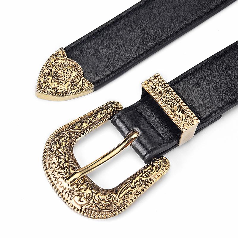 Women'S Belt Vintage Carved Needle Buckle Men'S Belt Punk Hip Hop Rock Style Jeans Pu Leather Belt Cheap Belt