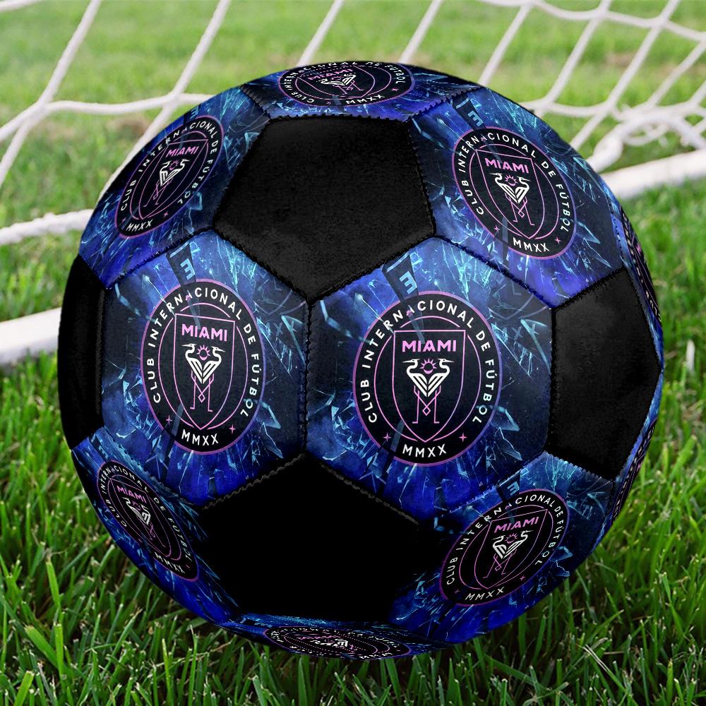 Inter Miami CF Soccer Ball Colorful All Ages Machine Stitched PVC Competition Ready Durable High-Bounce.SIZE5