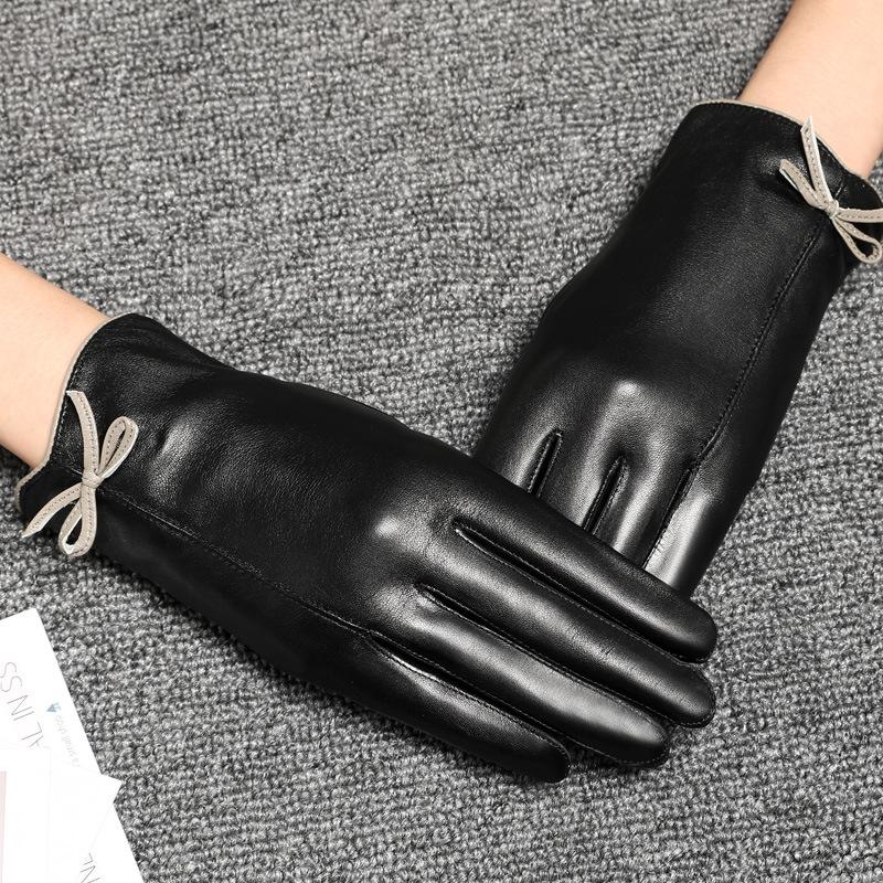 Handschuhe aus Leder der ersten Schicht Damen Winter Samt Verdickt Warme Version Reparatur Hand Fahren Reiten Schaflederhandschuhe Winddicht