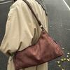 Simple Suede Leather Boston Bag Soft Matte Large Capacity Shoulder Bag Solid Color Tote Handbag Women