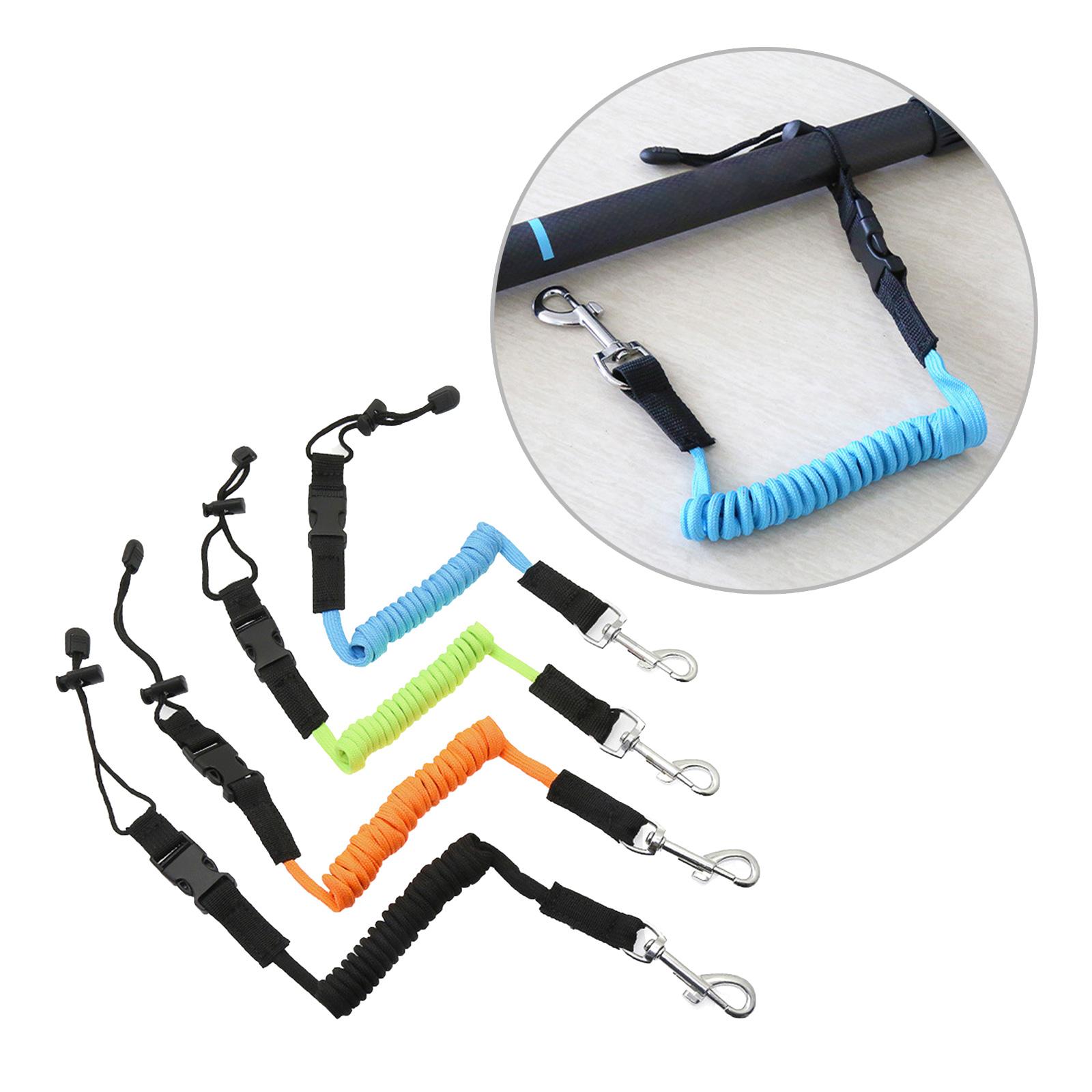 

Safety Cord Adjustable Canoe Paddle Leash Coiled Safety Lanyard Strap with Snap Hook for Kayak Securing Surfing Cycling зелений