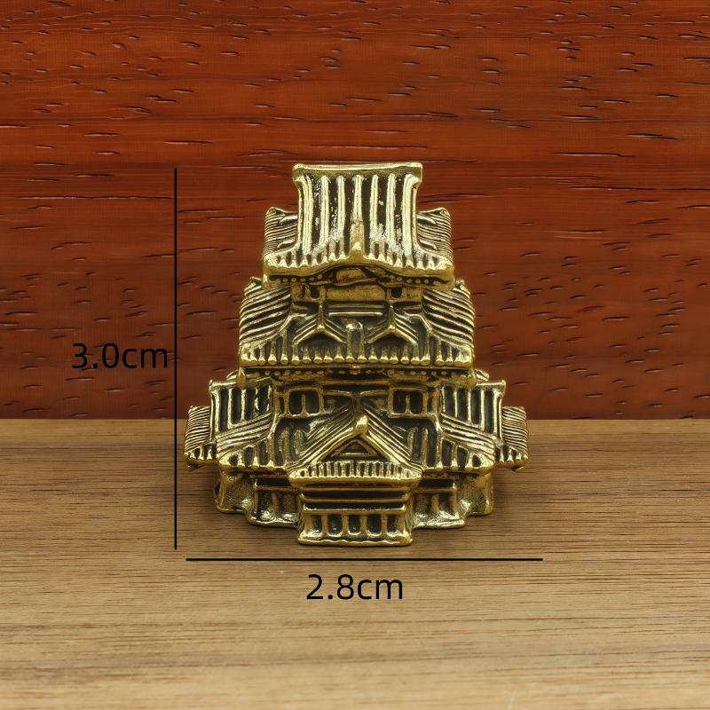 Brass Ancient Architecture Figurines Home Decor Chinese Ancient Buildings Pavilions Fairy Garden Miniatures Fish Tank Decoration