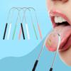 Portable U-shaped Tongue Scraper with Stainless Steel & Plastic Handle for Oral Hygiene