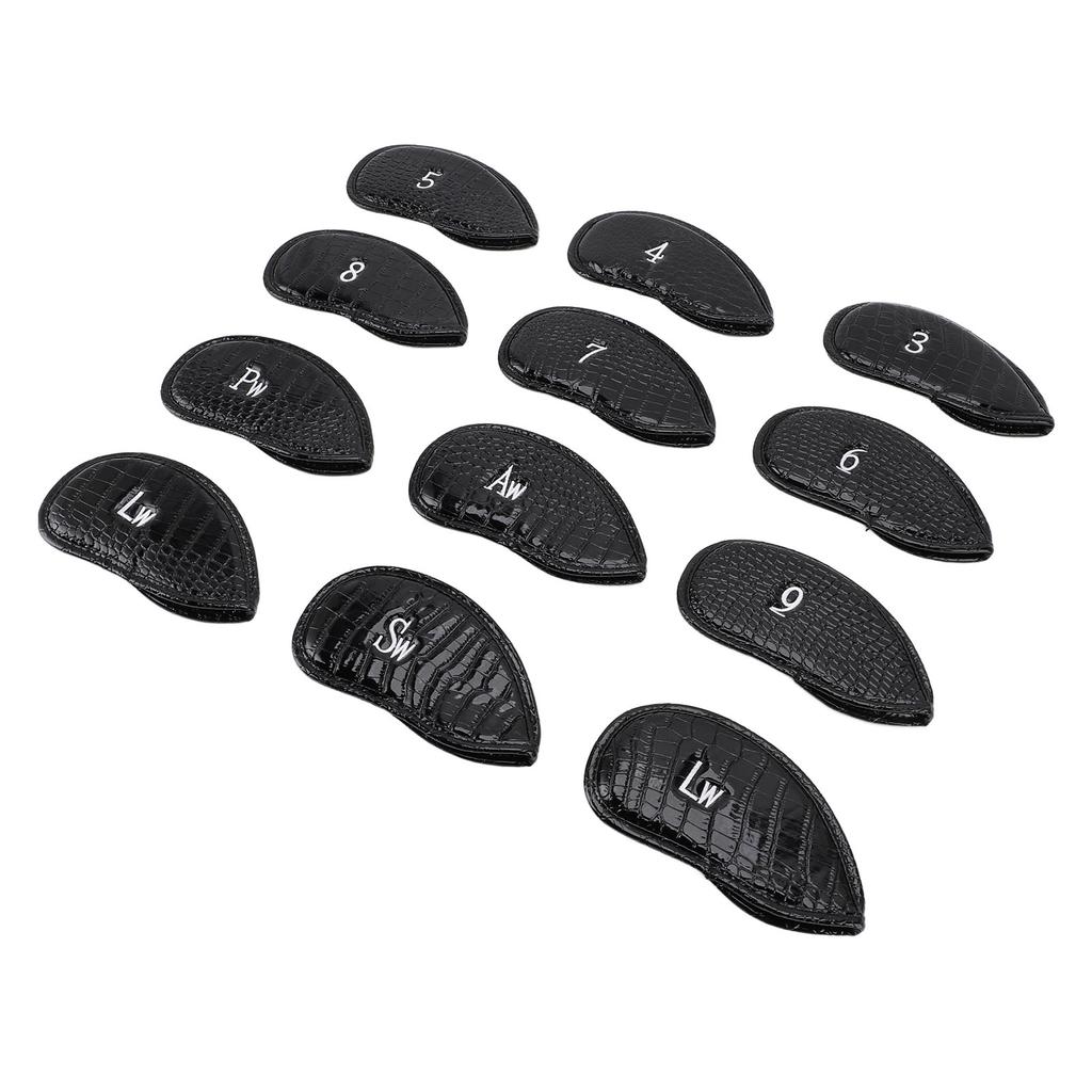 12Pcs Golf Club Cover PU Hook and Loop Fastener Smoother Touch Secure Fit Portable Golf Iron Cover f