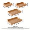 D5 Bamboo Serving Tray with Handle Tabletop Countertop Tea Coffee Breakfast Tray Organizer Storage Container for Kitchen Bedroom