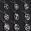 1PC Stainless Steel Women Men 12 Constellation Jewelry Gifts Hollow Pendant Zodiac Sign Necklaces