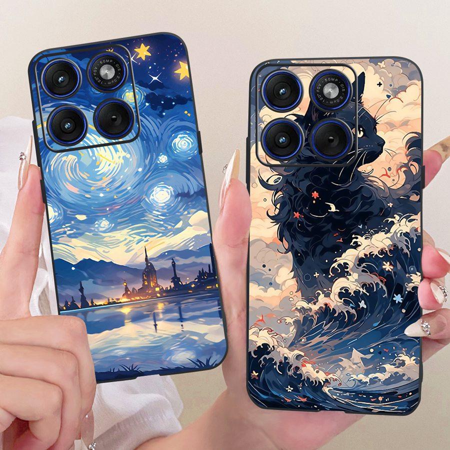 For Motorola Edge 70 / Moto X70 Air Back Cover for Moto Edge70 X 70Air Case TPU Soft Silicone Cute Cat Printed Phone Case Cover