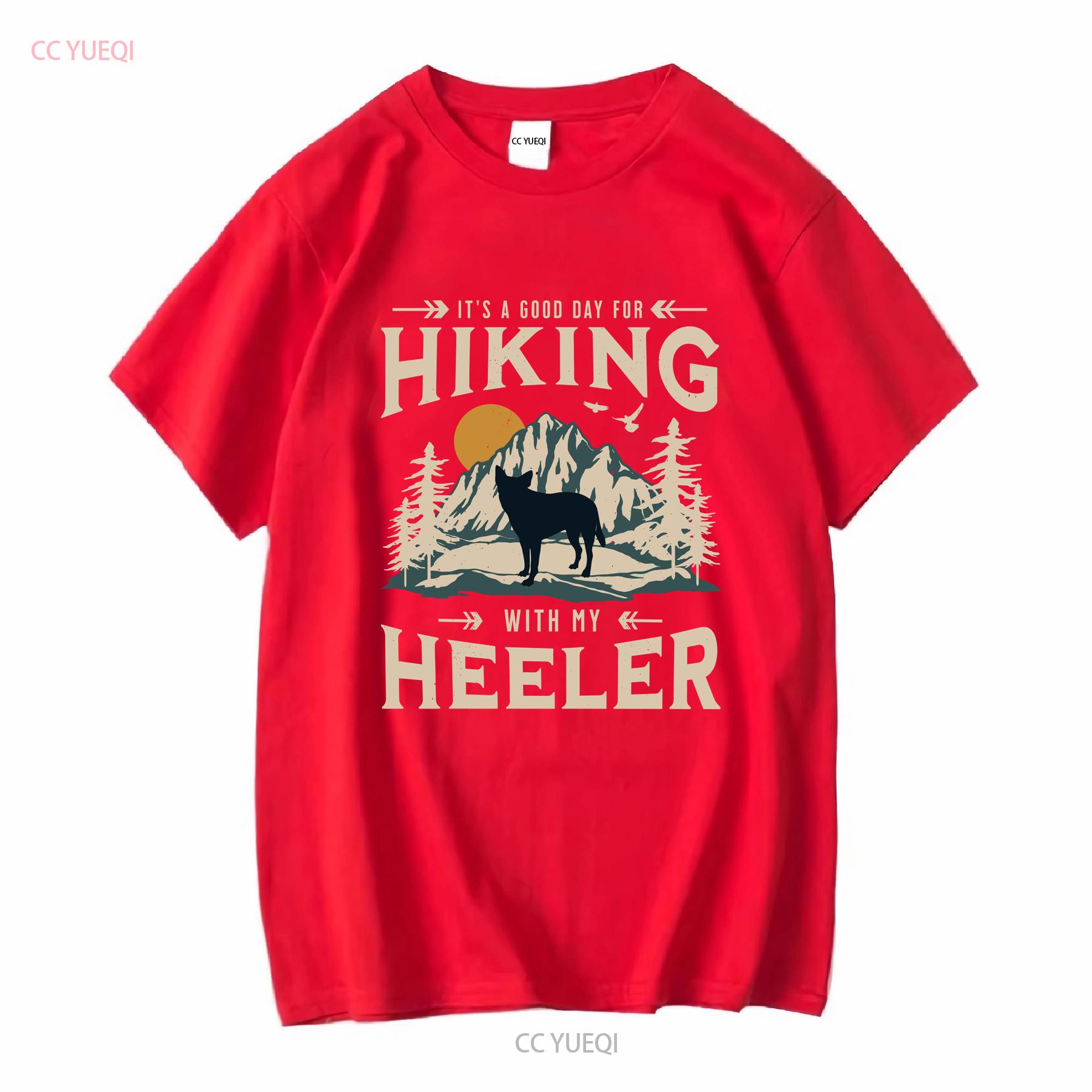 Heeler Dog Hiking T Shirt For Dad Blue Mom Australian Cattle Lover Women long or short sleeves vintage Washed S