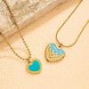 European & Korean Style Heart Clavicle Chain - Stainless Steel Peach Heart Pendant Necklace