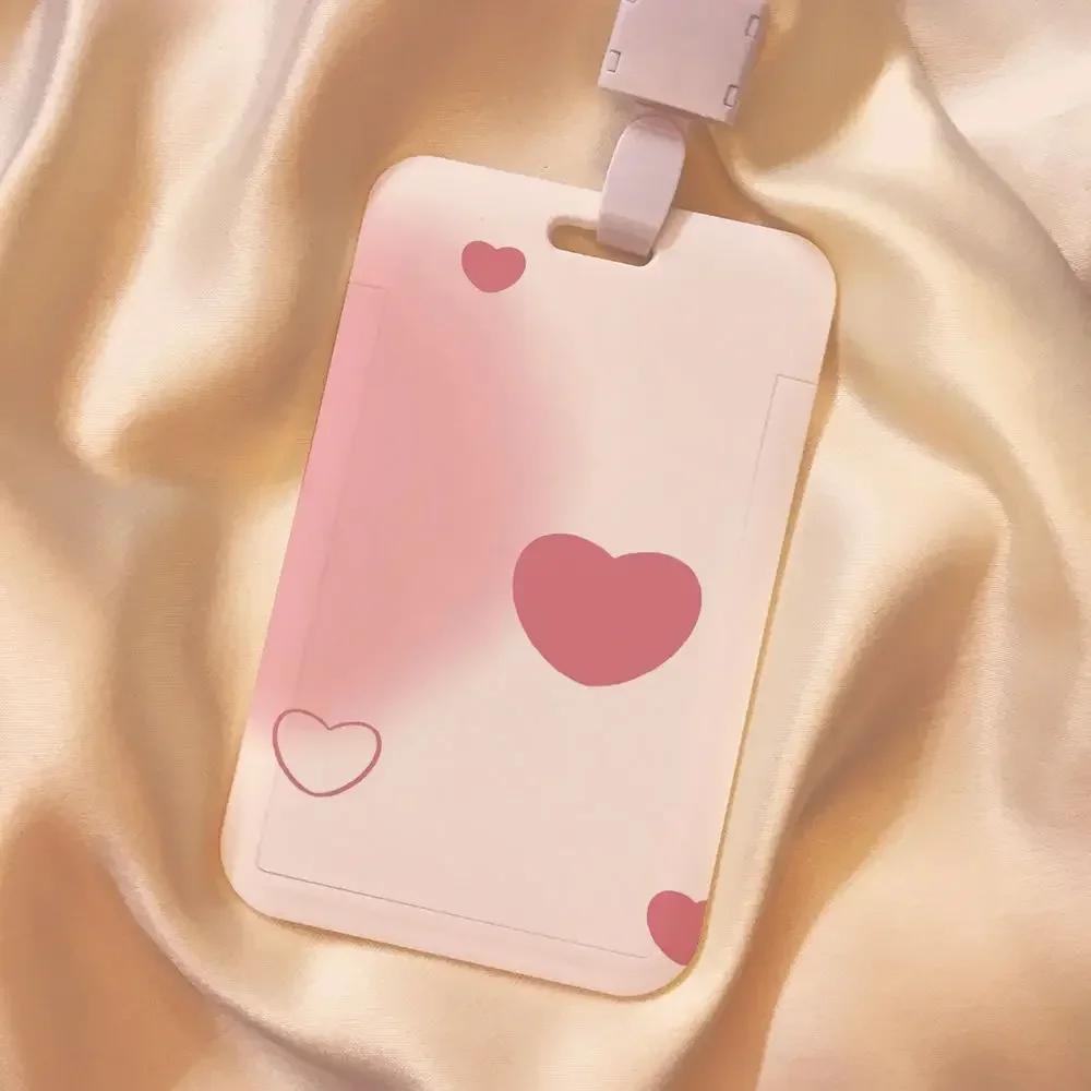 1Pcs Cute Love Style Work Card Holder ID Name Tag Students Bus Pass Access Card Cover Case Badge Holder Bank ID Holders Case