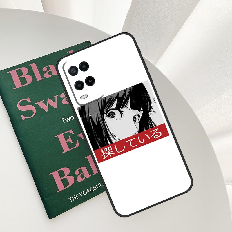 Sad Japanese Anime Case For Oppo A58 A78 A98 A15 A16 A17 A52 A72 A76 A96 A54 A74 A94 A57 A77 A54S A57S Cover
