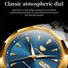 JINSHIDUN New Business and Leisure Men's Watch Automatic Mechanical Watch Tungsten Steel Double Calendar Luminous Waterproof High-end Watch