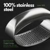 Premium 18/8 Stainless Steel Garlic Press Rocker, 100% Anti-Rust Dishwasher Safe Garlic Crusher with Silicone Garlic Peeler, Easy-to-Clean Mincer