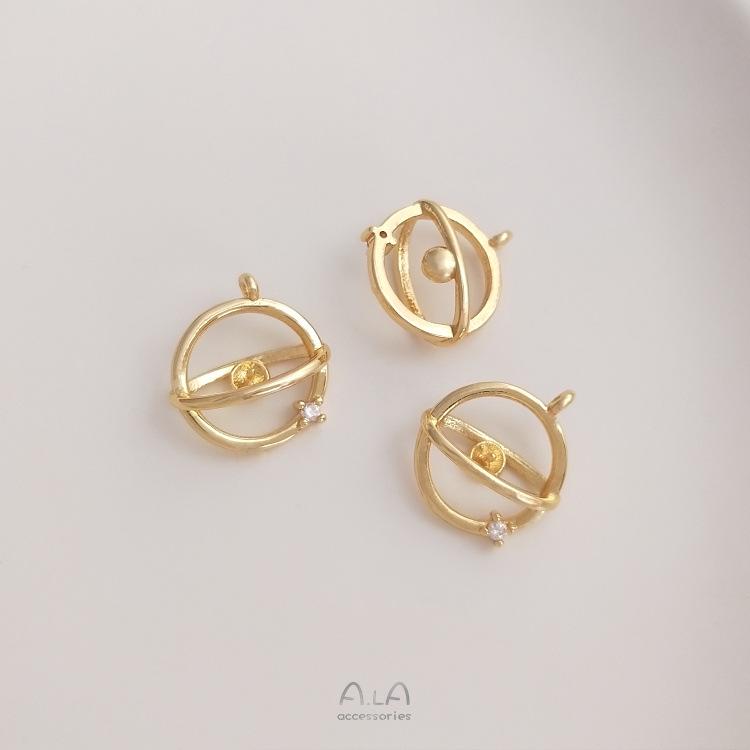 14K Gold-Filled Crystal Pearl Bezel Pendant for DIY Necklace or Bracelet