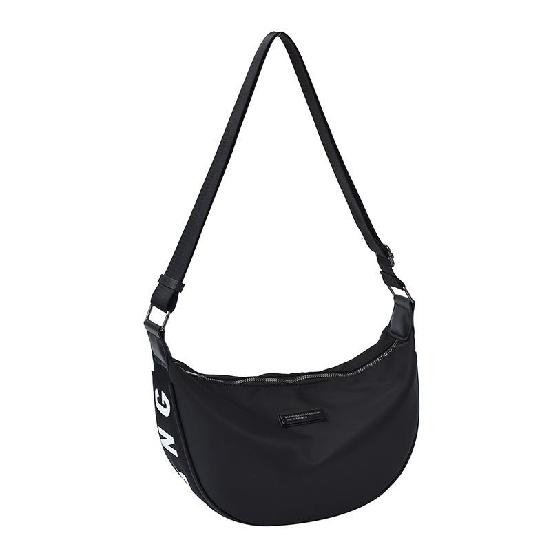 

Нейлоновая сумка большой вместимости, сумка через плечо, новая, с надписью, повседневная, сумка-мессенджер, сумка-пельмень one size fits all чёрный