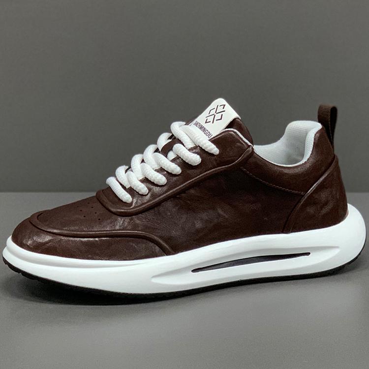 

Men s Shoes 2025 Versatile Casual Sports With Soft Sole Raised Forrest Gump Leather Face Dad s Trendy 39 коричневый