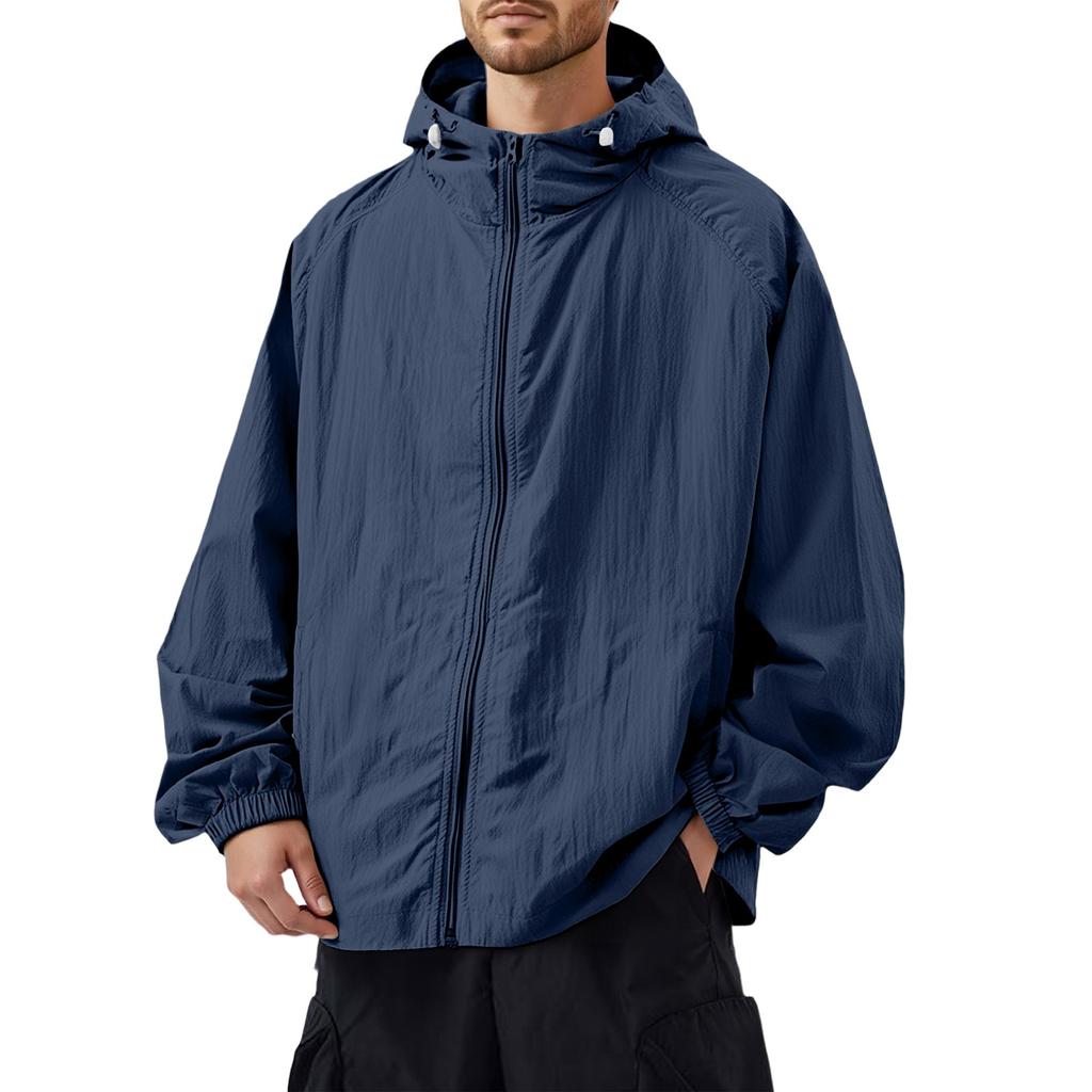 Men's Outdoor Casual Loose Sun Protective Clothing Punch Jacket Coat