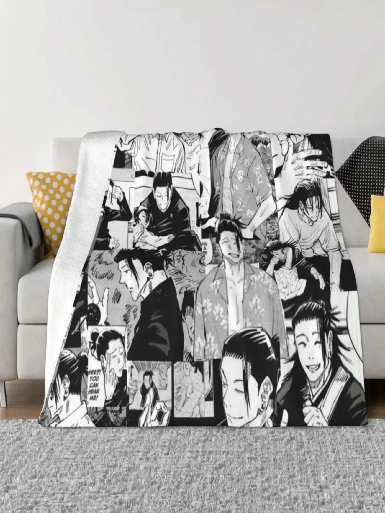 

Geto Throw Blanket Plaid Halloween Blankets#Color_,Size_150X200CM 75X95CM сірий колір