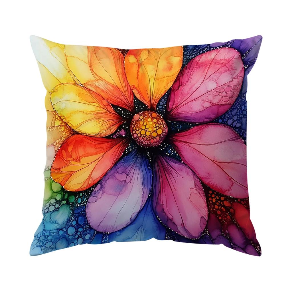 Color Abstract Floral Design Cushions Pillowcase Polyester Cushion Cover Throw Pillow Sofa Decoration Pillowcover Home Decor