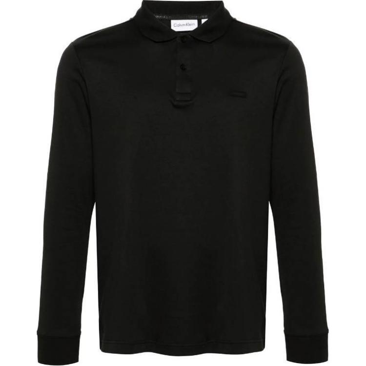 

Calvin Klein Slim Fit Solid Long Sleeve Polo Shirt Men tops Black K10K112750-BEH S