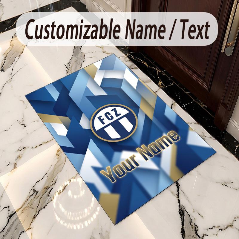 Crystal Velvet Rug FC Zürich Print Custom Name Text Floor Mat Home Decor