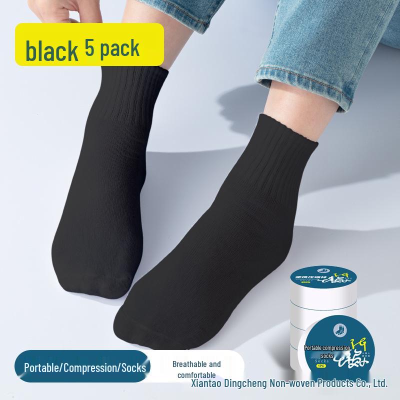Unisex Disposable Mid-Calf and Ankle Socks - Cotton, Sweat-Absorbent, Perfect for Daily Use and Travel in Spring, Autumn, Winter