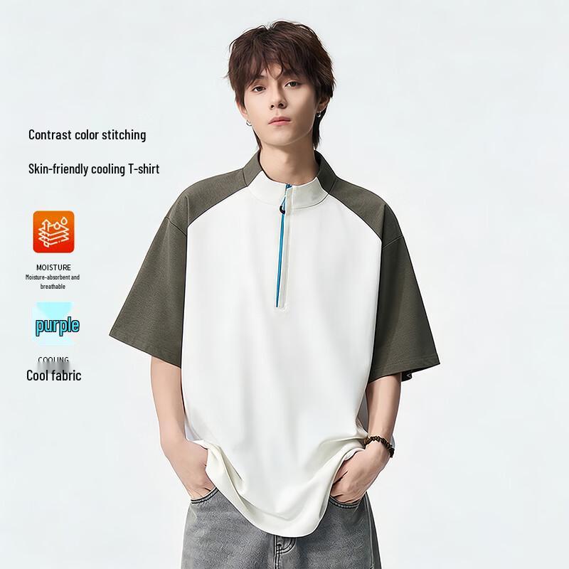 MEDE Unisex Patchwork Street Style Short Sleeve T-Shirt 4XL