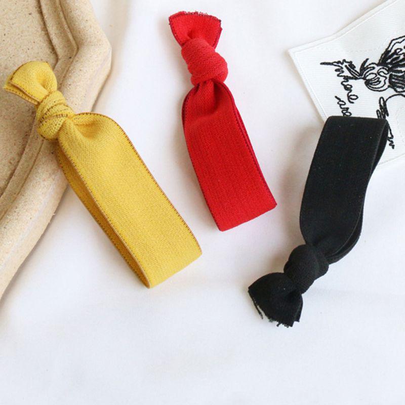 Buy Elastic Wide Rubber Rope Glitter Rainbow Striped Leopard Hair Ties Knotted Ponytail Holder