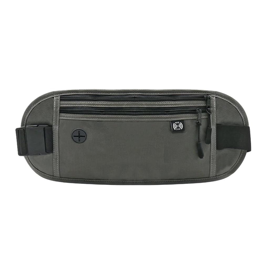 mitas Security for Men and Neck Belly Adjustable Perfect for International Credit and with Pockets and Earphone Small or Pouch, Gray, Anti-theft,