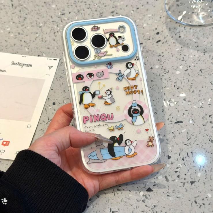 Cute Illustration Penguin Dessert Magnetic Attraction for Iphone17promax Apple 16 New 15 Anti-drop Mobile Phone Case