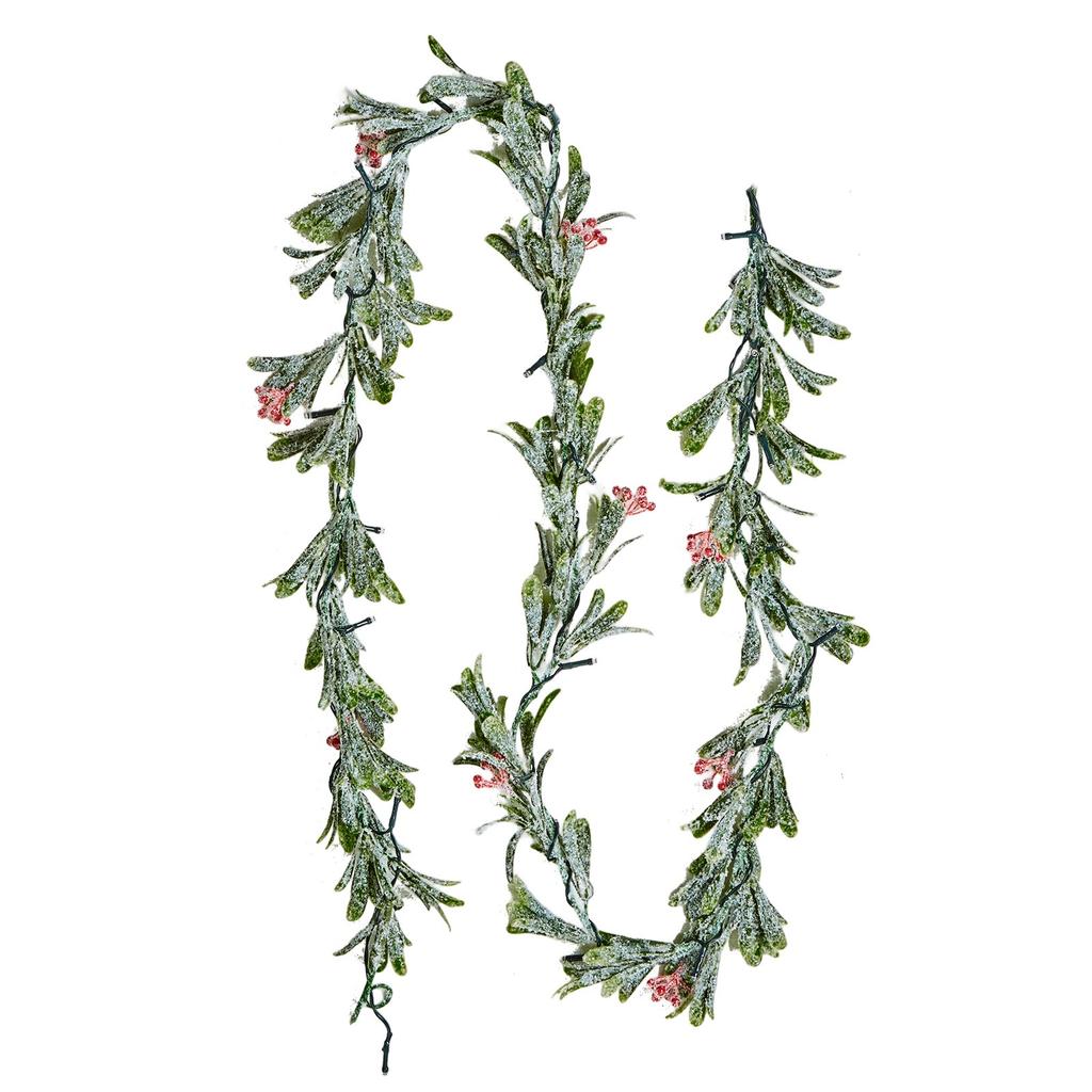 VEVOR Christmas Garland, 2011 Mm Realistic Greenery Decorated with Vines, Olive Leaves, and Berries