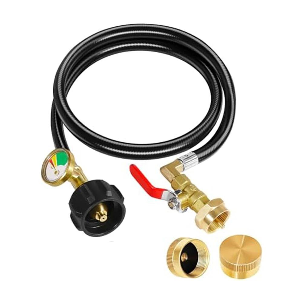 Control Valve 3FT Refill Hose Outdoor Use Comprehensive Solution Effortless Refilling Integrated Pressure Gauge
