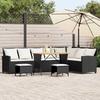 VidaXL Garden Lounge Set 4 Pcs with Cushions L-shaped Black Wicker, Outdoor Sofa Set, Lounge Set of 3365324