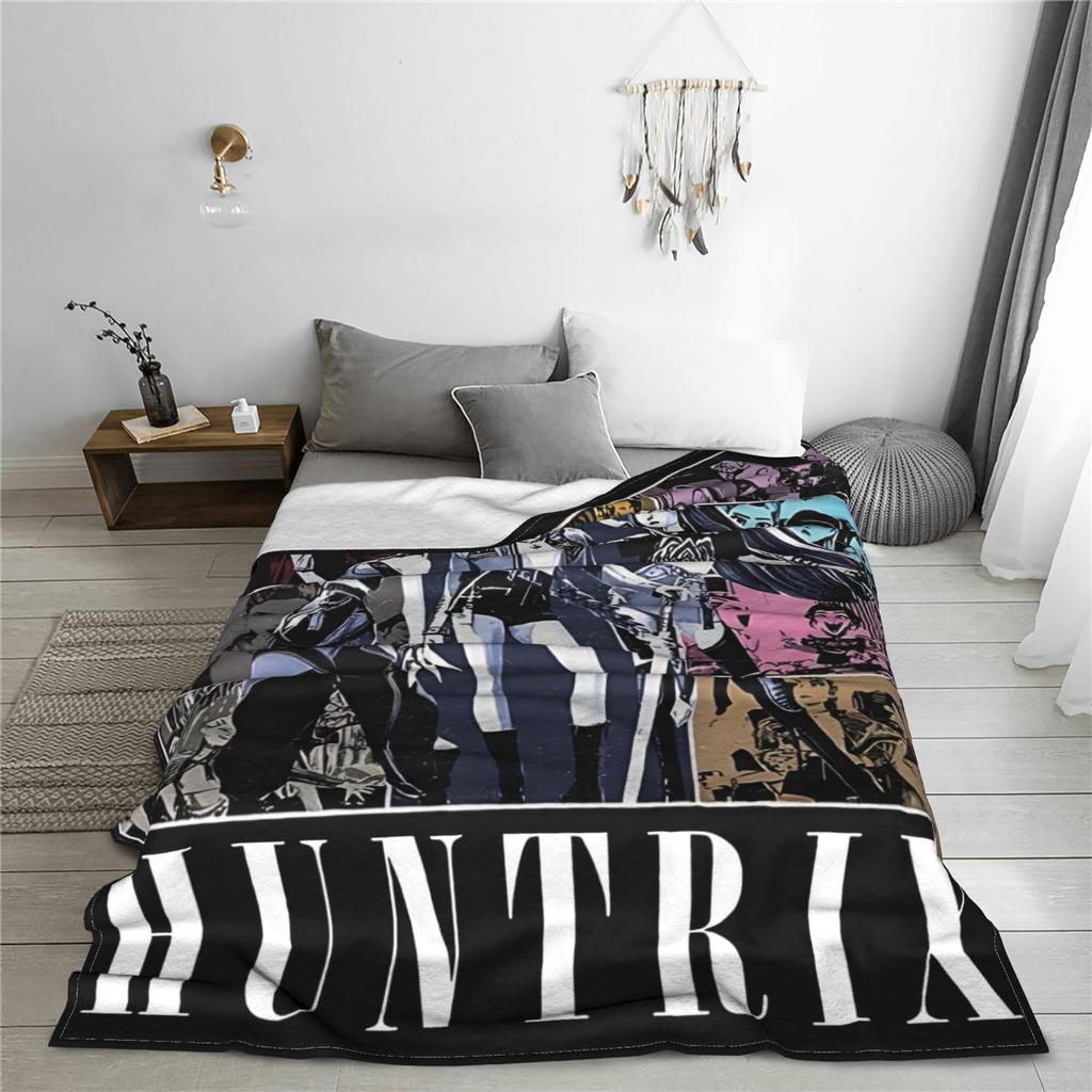 Warm Soft Blanket Travel Huntrix Girl Kpop Demon Hunter Movie Bedding Throws Flannel Bedspread For Home Decor Sofa Bed Cover
