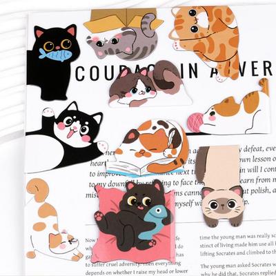 Cute Cat Magnetic Bookmark with Cartoon Design, Adorable Kitty Page Holder Clip for Reading Books, Fun Gift for Students