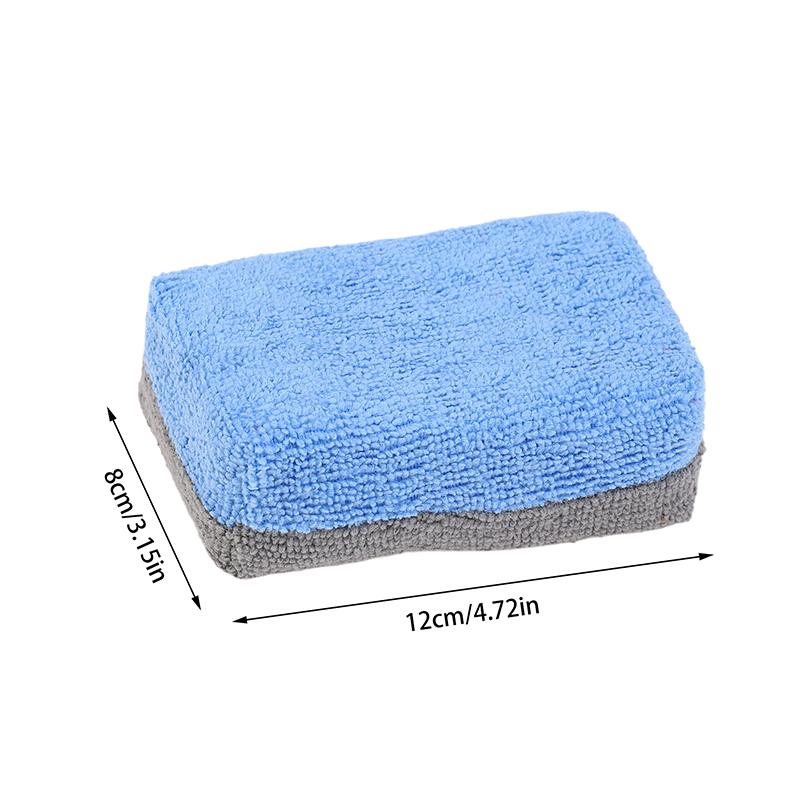 Microfiber Car Cleaning Pad Double Side Leather Scrubbing Sponge Soft Car Detailing Wash Sponge Car Interior Cleaning Tools