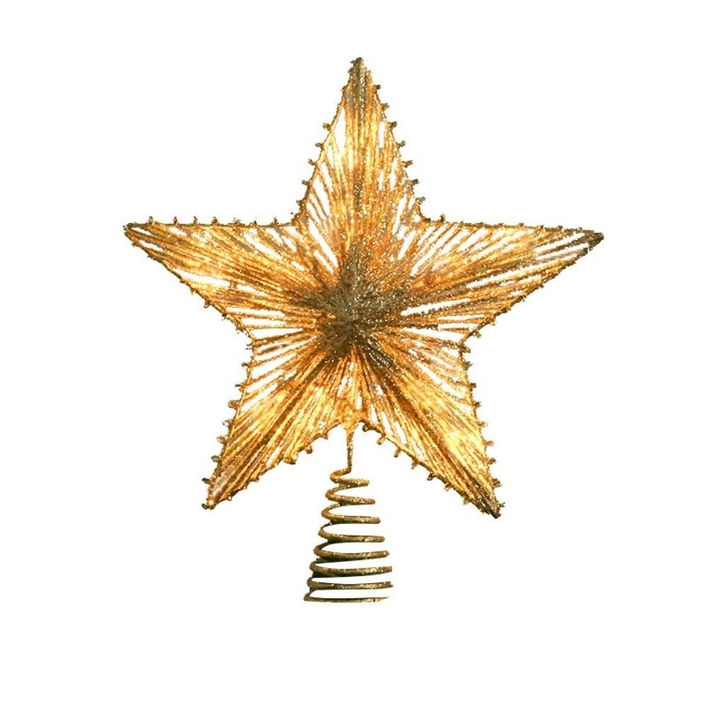 Iron Christmas Trees Topper 3D Glitter Star Glowing Tree Topper New Xmas Tree Ornament