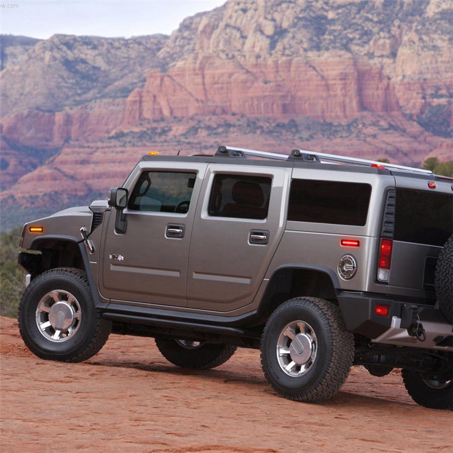 For 2003-2009 Hummer H2 Front & Rear LED Side Marker Signal Light Kit Smoke Lens